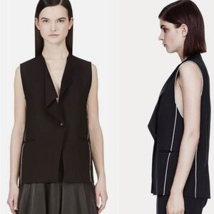 Helmut Lang Black Sleeveless Top with White Accents